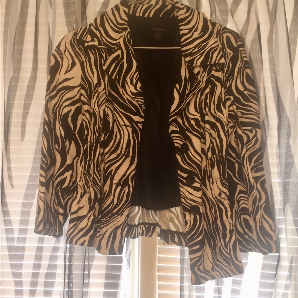 Sunny Taylor Zebra Print Jacket Size 10